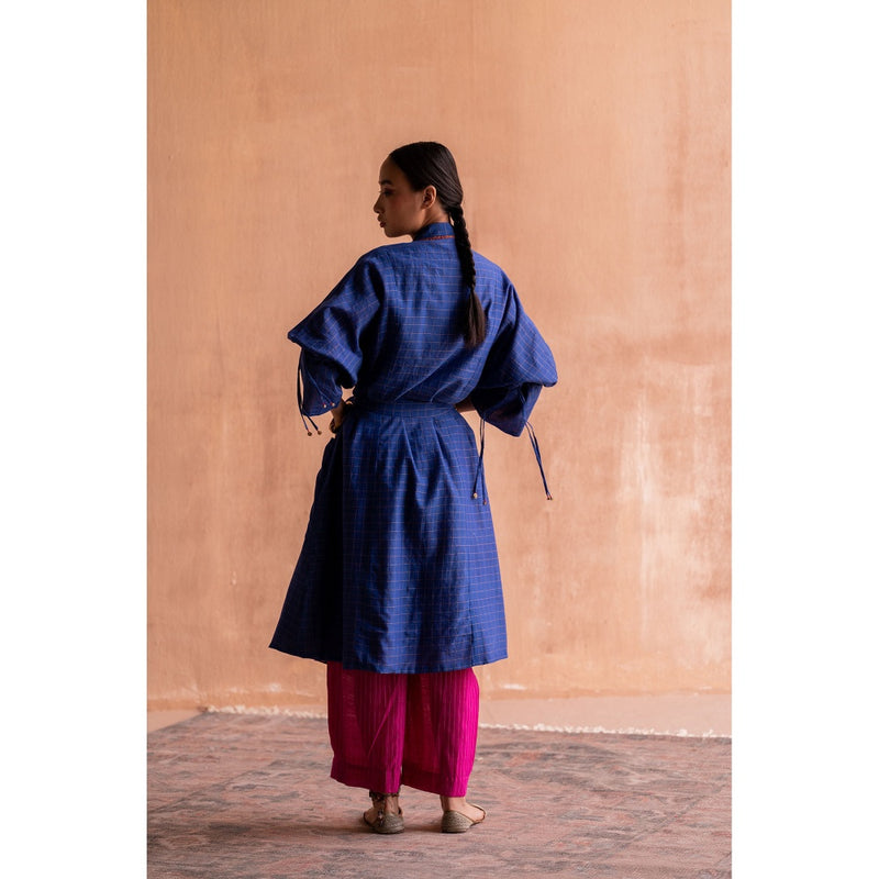 SWATTI KAPOOR Neel Blue Printed Ethnic Jacket