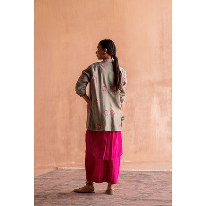 SWATTI KAPOOR Firoza Green Printed Ethnic Jacket