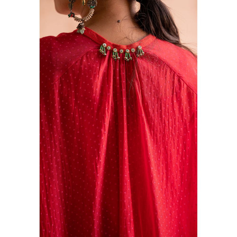 SWATTI KAPOOR Lal Red Hand Block Print Kurta