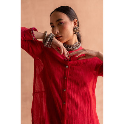 SWATTI KAPOOR Lal Red Solid Kurta