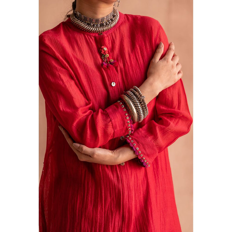 SWATTI KAPOOR Lal Red Solid Kurta