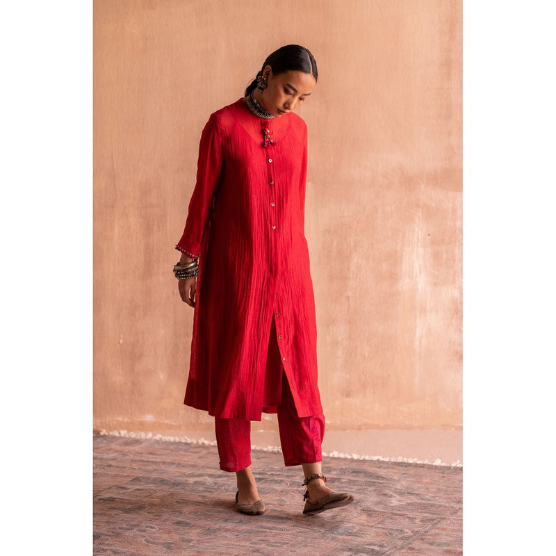 SWATTI KAPOOR Lal Red Solid Kurta