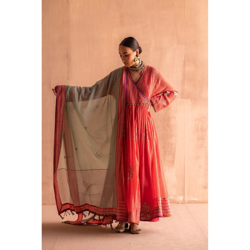 SWATTI KAPOOR Gujari Red Anarkali Kurta