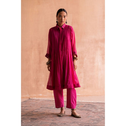 SWATTI KAPOOR Rani Pink Shirt Style Kurta