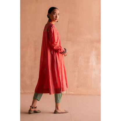 SWATTI KAPOOR Gujari Coral Floral Printed Kurta