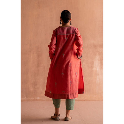 SWATTI KAPOOR Gujari Coral Floral Printed Kurta