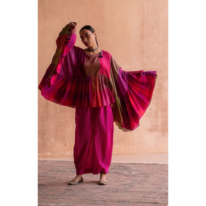 SWATTI KAPOOR Rani Pink Colorblock Print Top