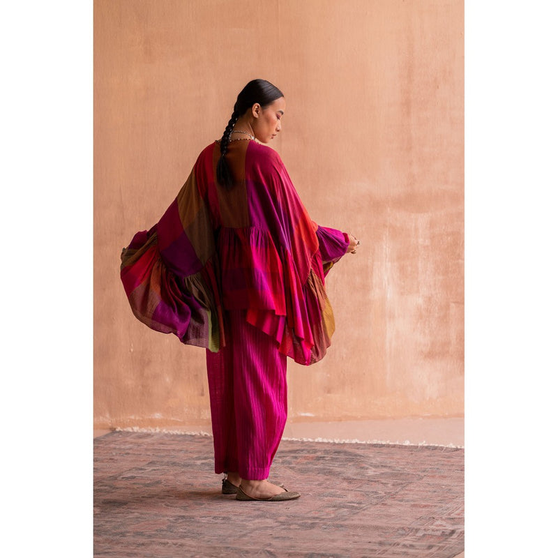 SWATTI KAPOOR Rani Pink Colorblock Print Top