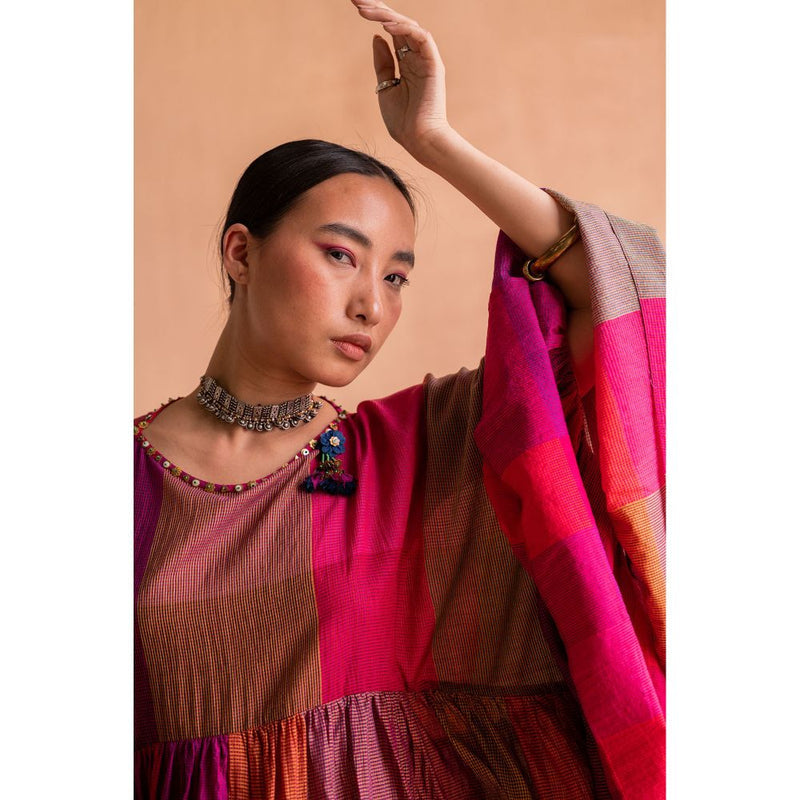 SWATTI KAPOOR Rani Pink Colorblock Print Top