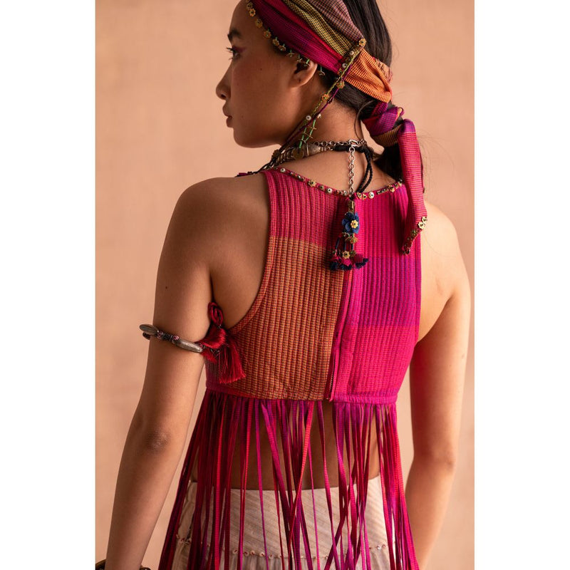 SWATTI KAPOOR Rani Pink Printed Top