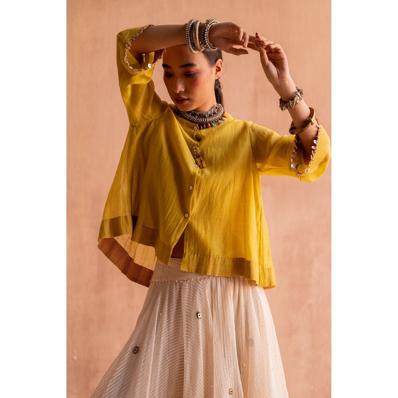 SWATTI KAPOOR Nimbu Yellow Solid Top