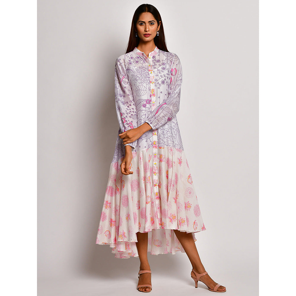 Swati Vijaivargie In Bloom Multicolor Printed Midi Dress With Inner