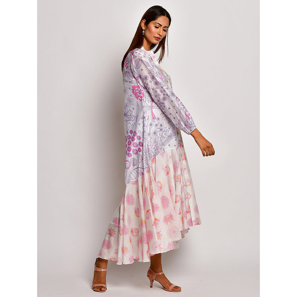 Swati Vijaivargie In Bloom Multicolor Printed Midi Dress With Inner