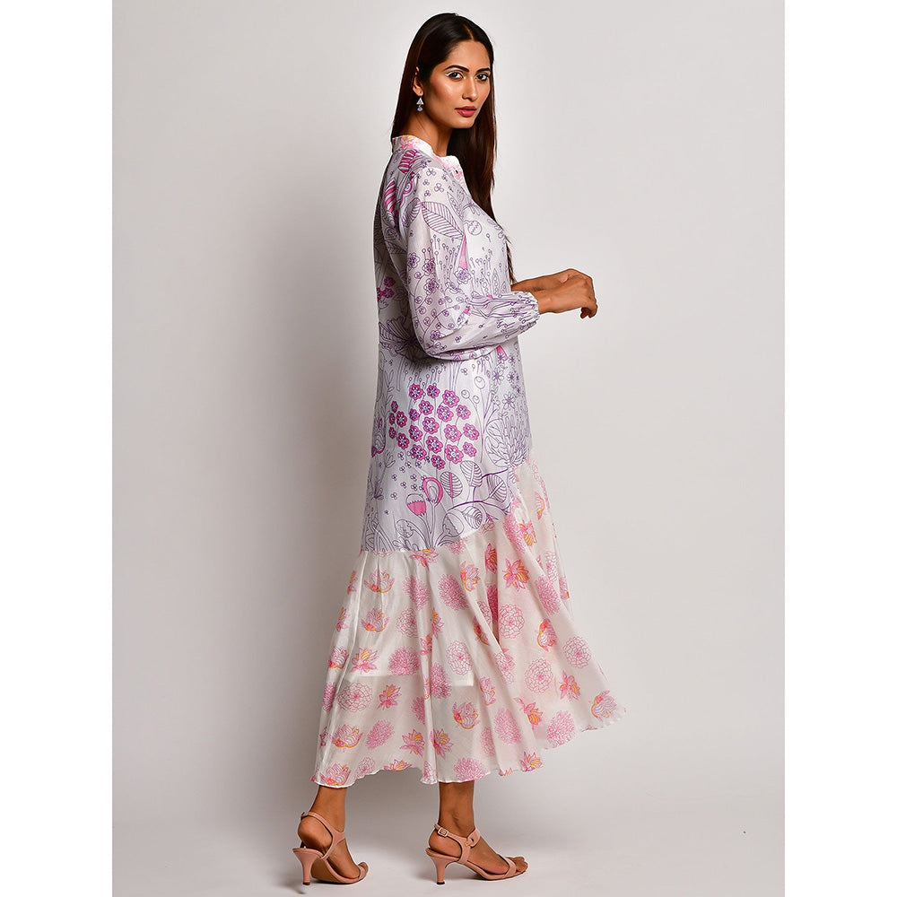 Swati Vijaivargie In Bloom Multicolor Printed Midi Dress With Inner