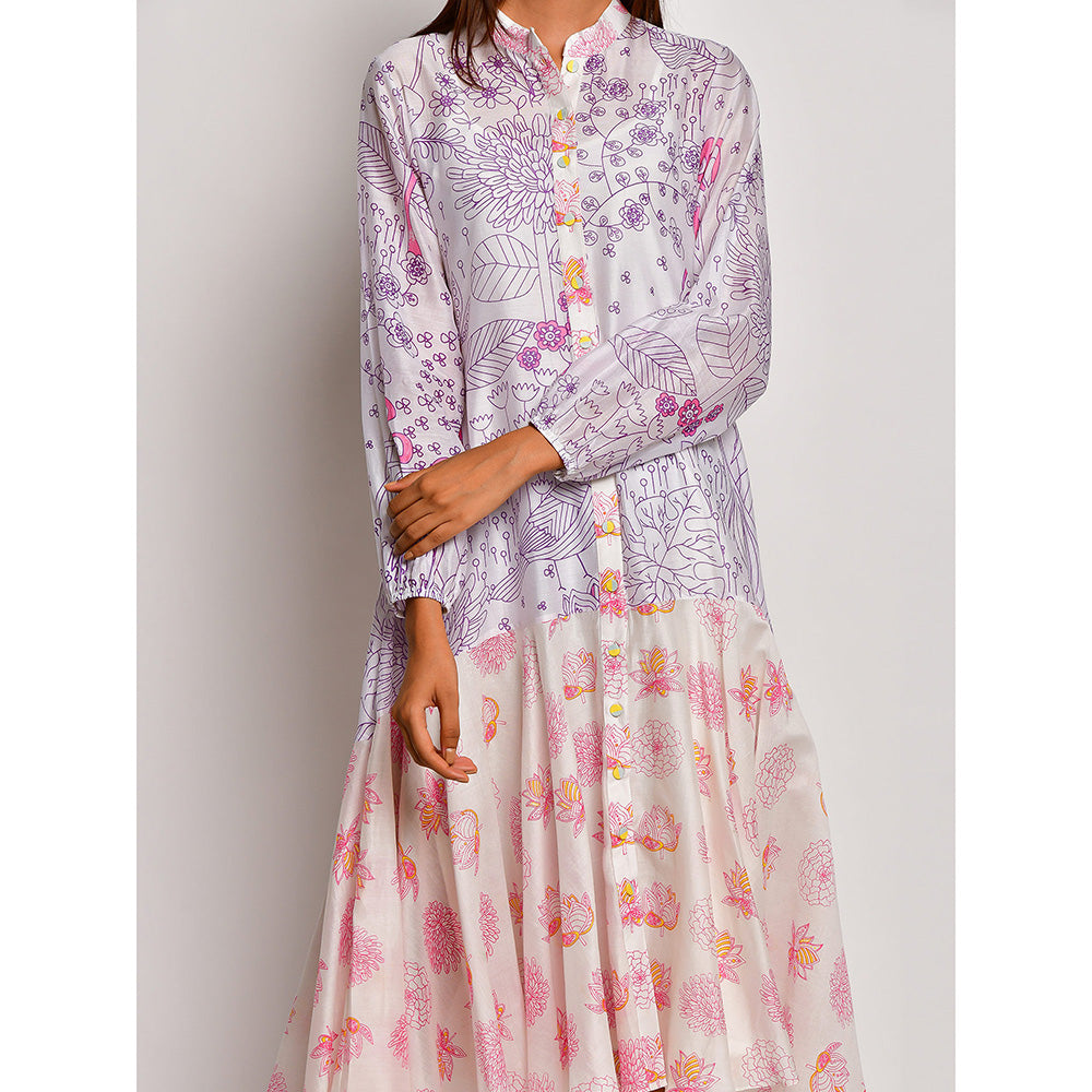 Swati Vijaivargie In Bloom Multicolor Printed Midi Dress With Inner