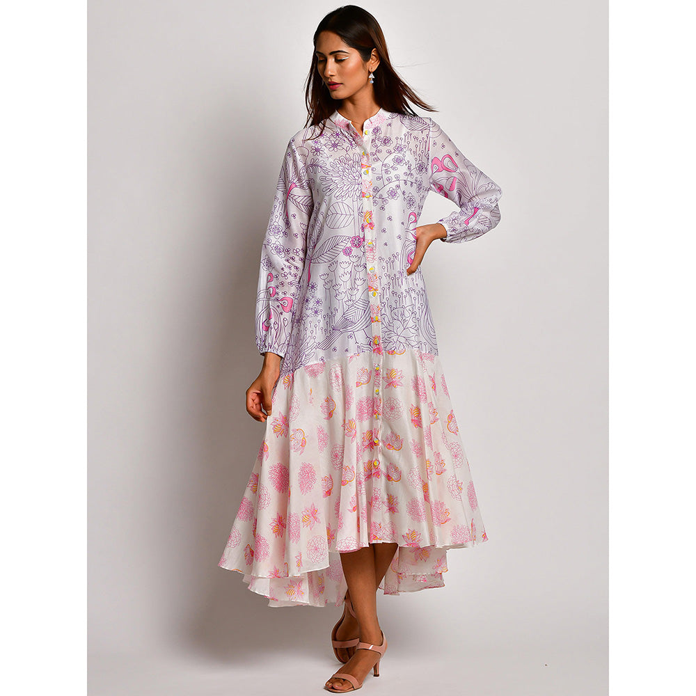 Swati Vijaivargie In Bloom Multicolor Printed Midi Dress With Inner