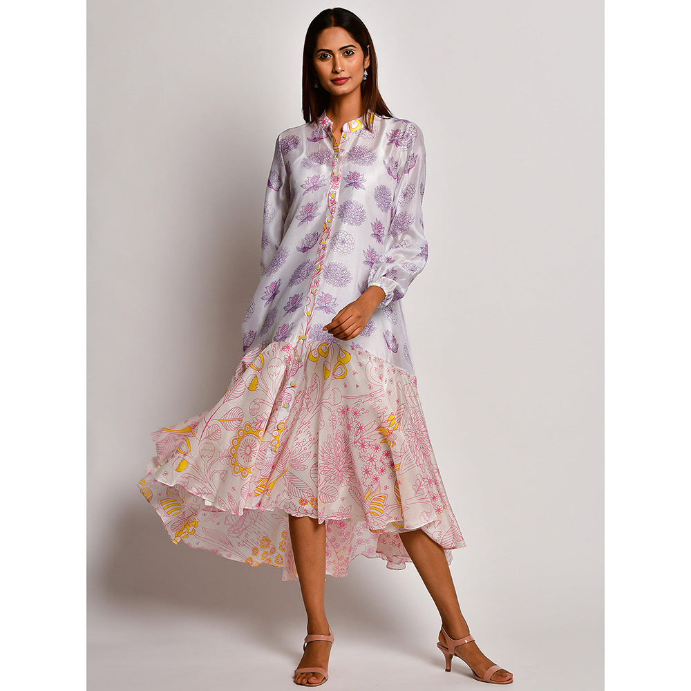 Swati Vijaivargie In Bloom Multicolor Printed Frill Dress