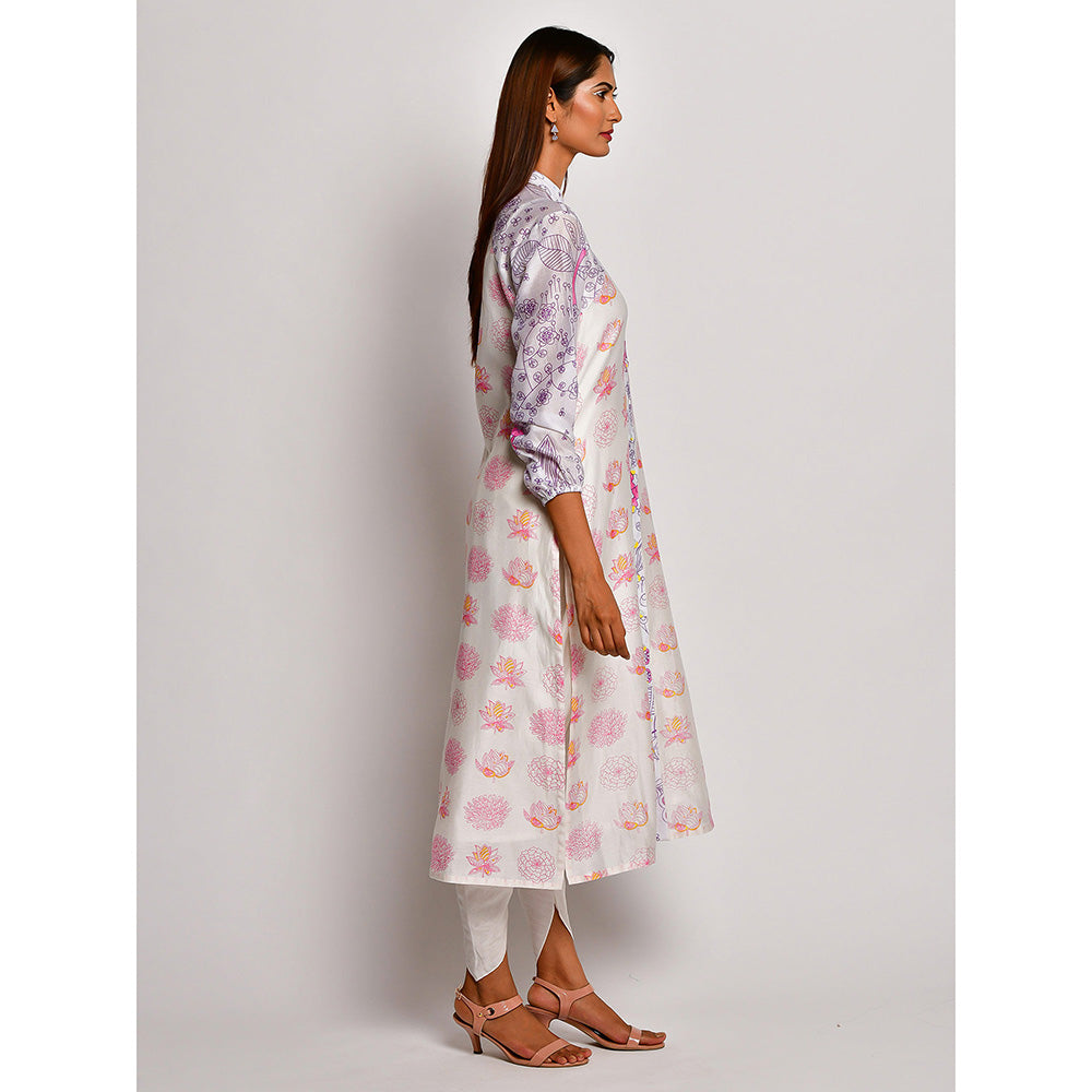 Swati Vijaivargie In Bloom Off White Floral Kurta With Dhoti Pants (Set of 2)