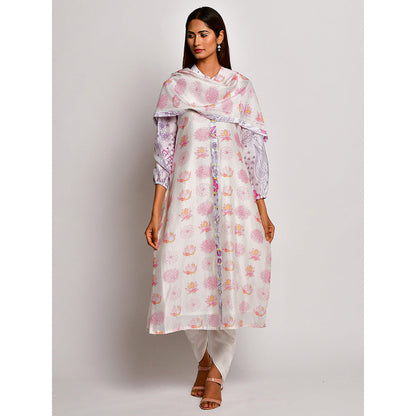 Swati Vijaivargie In Bloom Off White Floral Kurta With Dhoti Pants (Set of 2)