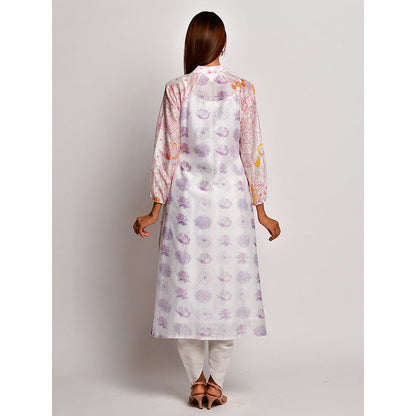 Swati Vijaivargie In Bloom White Floral Kurta With Dhoti Pants (Set of 2)