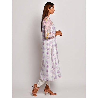 Swati Vijaivargie In Bloom White Floral Kurta With Dhoti Pants (Set of 2)