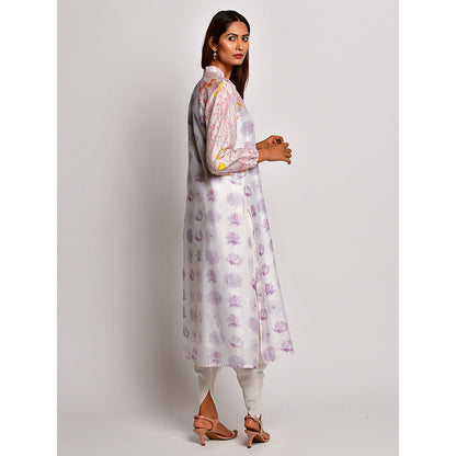 Swati Vijaivargie In Bloom White Floral Kurta With Dhoti Pants (Set of 2)