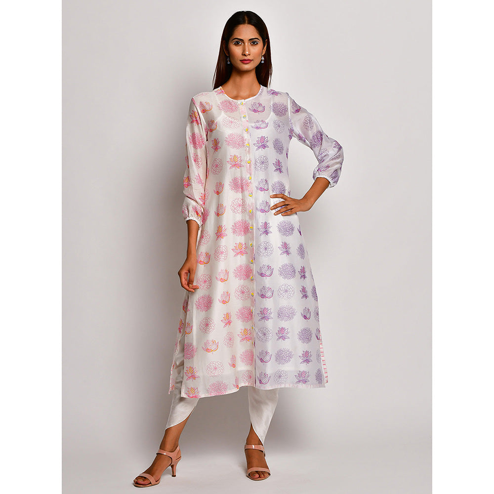 Swati Vijaivargie In Bloom Multicolor Floral Kurta With Dhoti Pants (Set of 2)