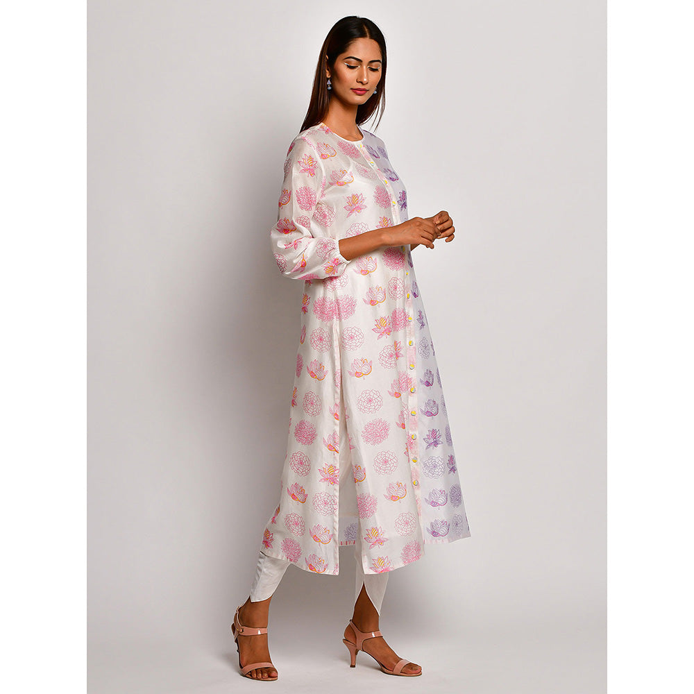 Swati Vijaivargie In Bloom Multicolor Floral Kurta With Dhoti Pants (Set of 2)