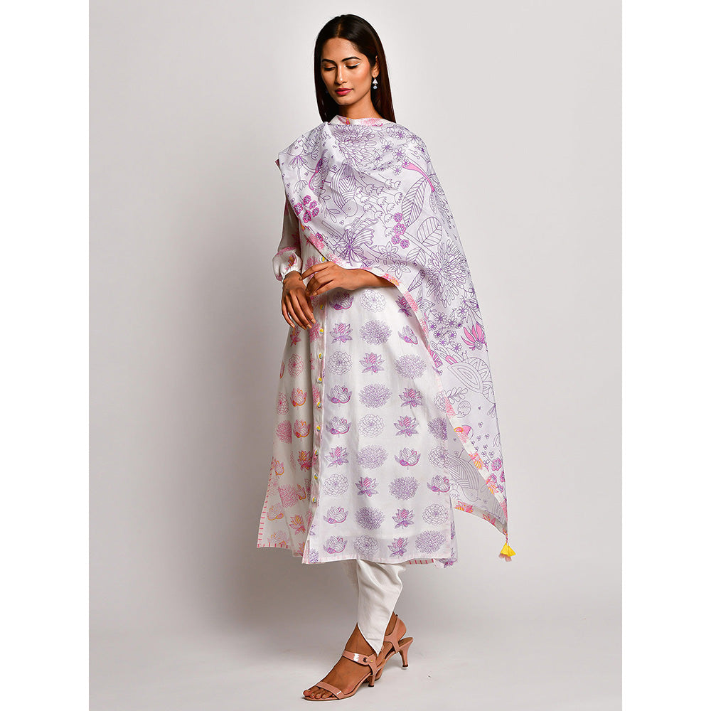 Swati Vijaivargie In Bloom Multicolor Floral Kurta With Dhoti Pants (Set of 2)