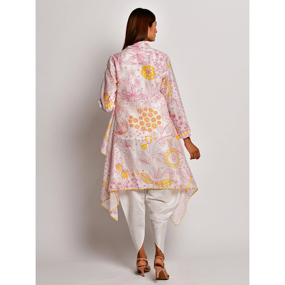 Swati Vijaivargie In Bloom Off White Printed Jacket With Camisole And Dhoti Pants (Set of 3)