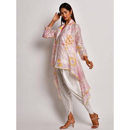 Swati Vijaivargie In Bloom Off White Printed Jacket With Camisole And Dhoti Pants (Set of 3)