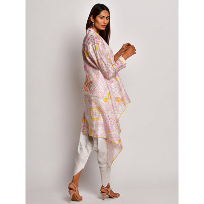 Swati Vijaivargie In Bloom Off White Printed Jacket With Camisole And Dhoti Pants (Set of 3)