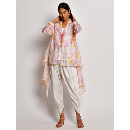 Swati Vijaivargie In Bloom Off White Printed Jacket With Camisole And Dhoti Pants (Set of 3)