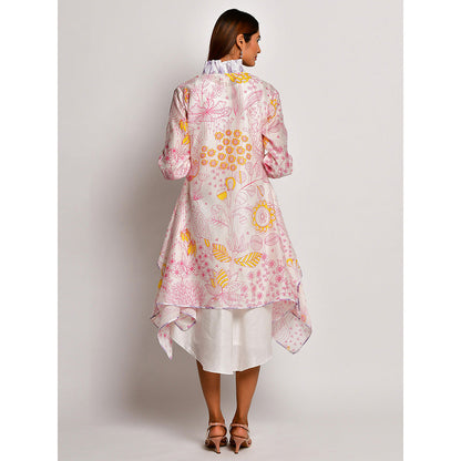 Swati Vijaivargie In Bloom Off White Dress With Frill Jacket (Set of 2)