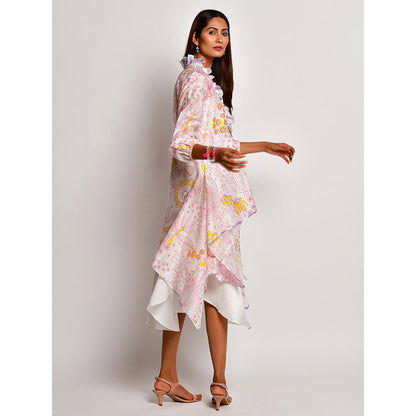 Swati Vijaivargie In Bloom Off White Dress With Frill Jacket (Set of 2)