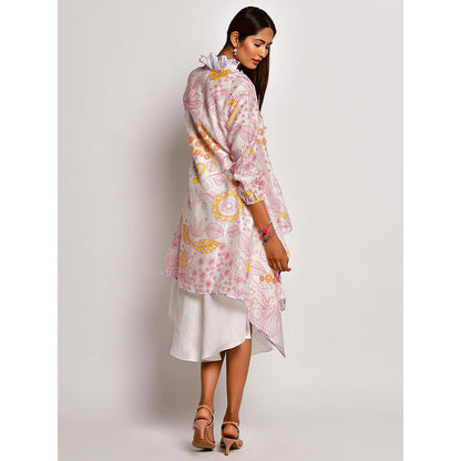 Swati Vijaivargie In Bloom Off White Dress With Frill Jacket (Set of 2)
