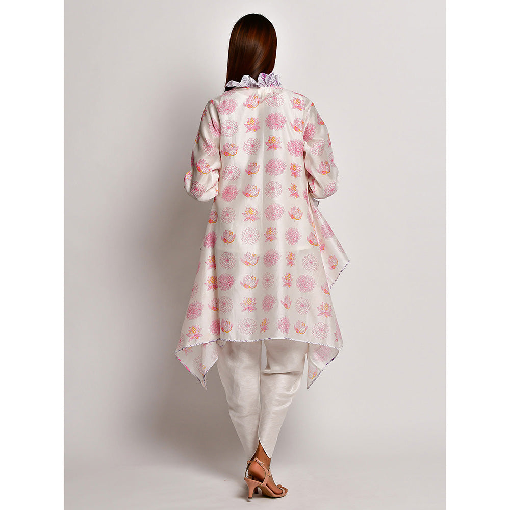 Swati Vijaivargie In Bloom Off White Frill Jacket With Camisole And Dhoti Pants (Set of 3)
