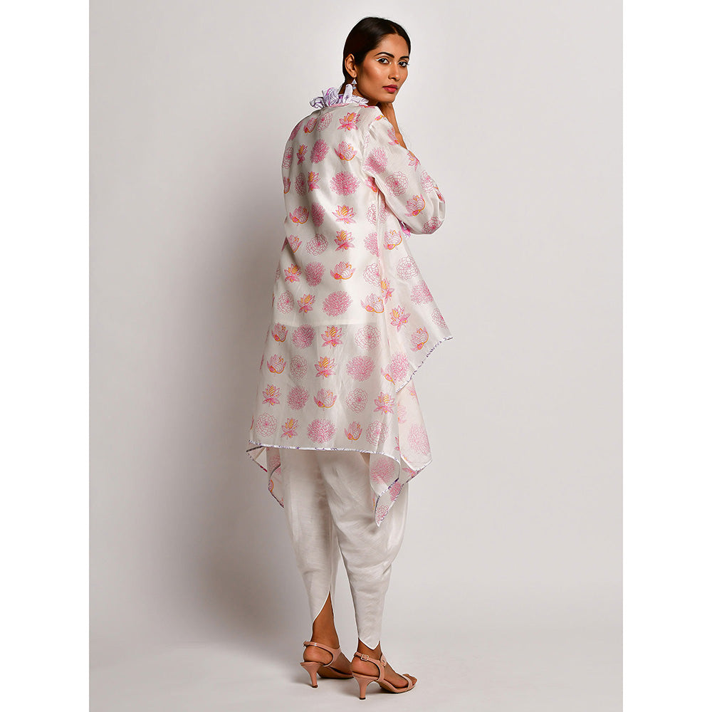 Swati Vijaivargie In Bloom Off White Frill Jacket With Camisole And Dhoti Pants (Set of 3)