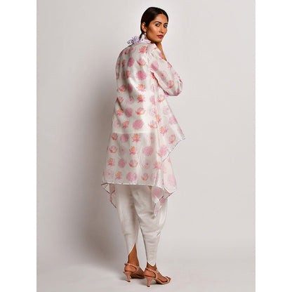 Swati Vijaivargie In Bloom Off White Frill Jacket With Camisole And Dhoti Pants (Set of 3)