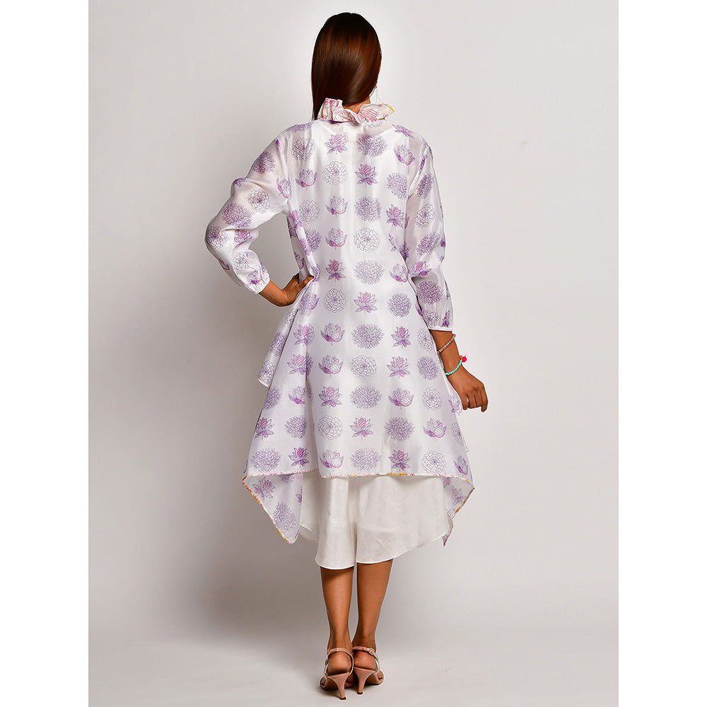 Swati Vijaivargie In Bloom Off White Dress With Printed Jacket (Set of 2)