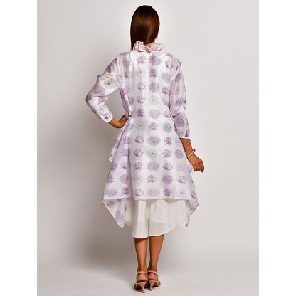 Swati Vijaivargie In Bloom Off White Dress With Printed Jacket (Set of 2)