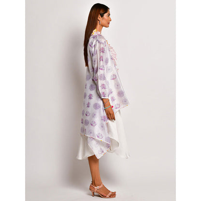 Swati Vijaivargie In Bloom Off White Dress With Printed Jacket (Set of 2)