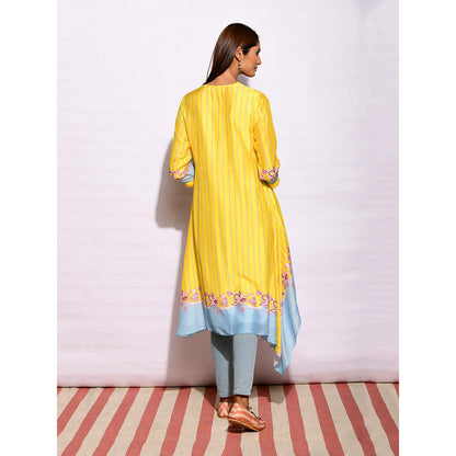 Swati Vijaivargie In Bloom Yellow Asymmetric Printed Tunic