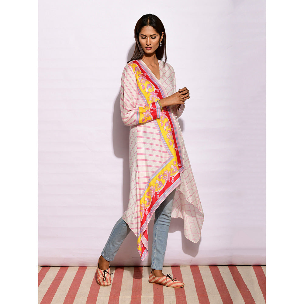 Swati Vijaivargie In Bloom Off White Printed Wrap Tunic
