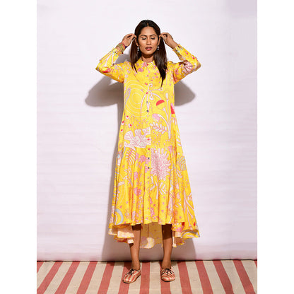 Swati Vijaivargie In Bloom Yellow Jaal Printed Dress