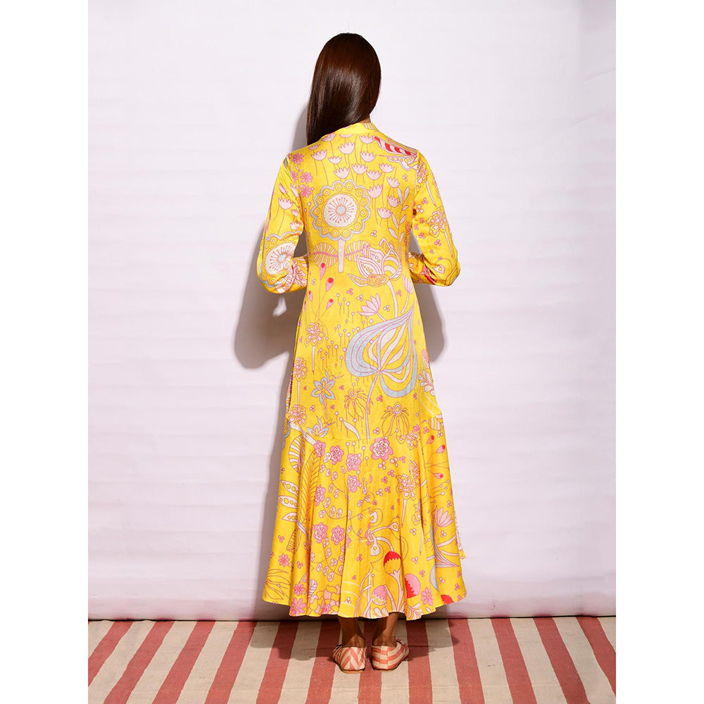 Swati Vijaivargie In Bloom Yellow Jaal Printed Dress