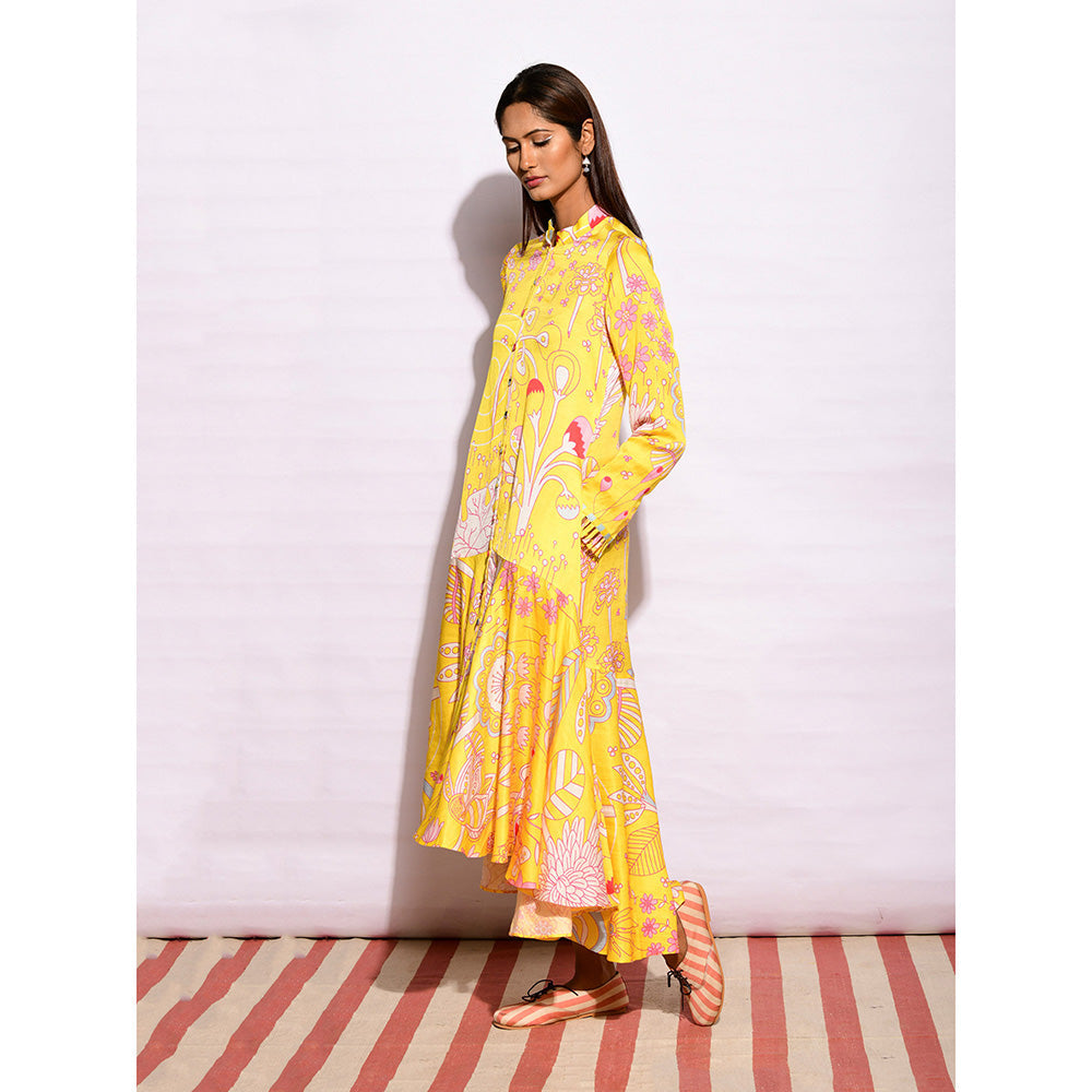 Swati Vijaivargie In Bloom Yellow Jaal Printed Dress