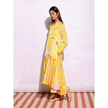 Swati Vijaivargie In Bloom Yellow Jaal Printed Dress