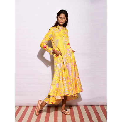 Swati Vijaivargie In Bloom Yellow Jaal Printed Dress