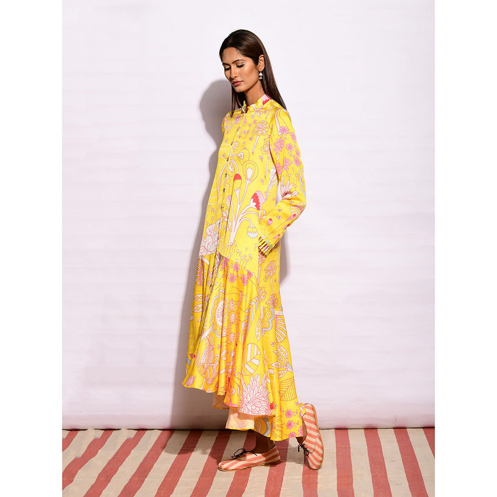Swati Vijaivargie In Bloom Yellow Jaal Printed Dress